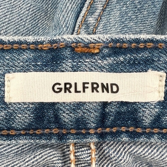 GRLFRND Karolina Distressed Rough Hem Button Fly Star Jeans Size 25 Women’s - Picture 2 of 10